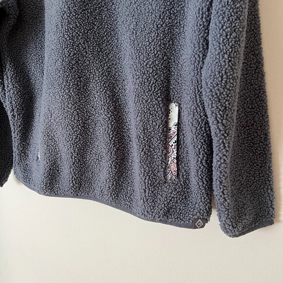 Vera Bradley 1/2 Zip Teddy Fleece Pullover Blue Paisley Women's Size Small - Picture 2 of 9